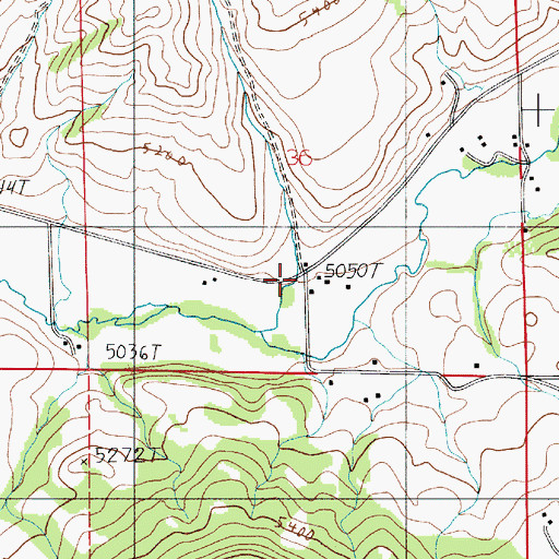 Topographic Map of Lower Bridger School (historical), MT