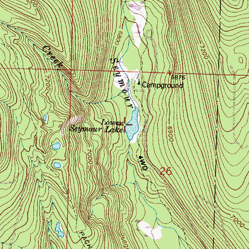 Topographic Map of Lower Seymour Lake, MT