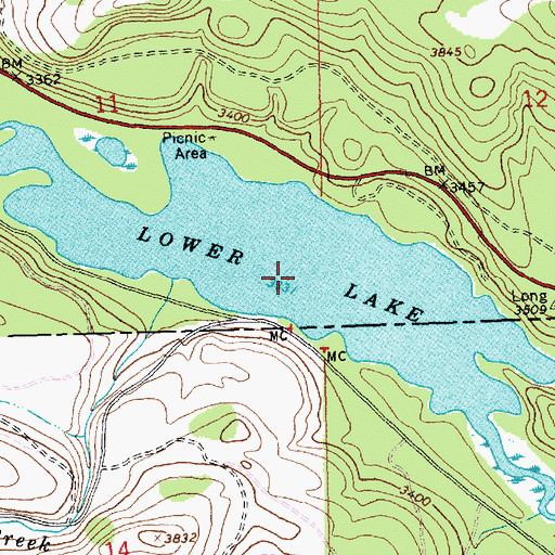 Topographic Map of Lower Thompson Lake, MT