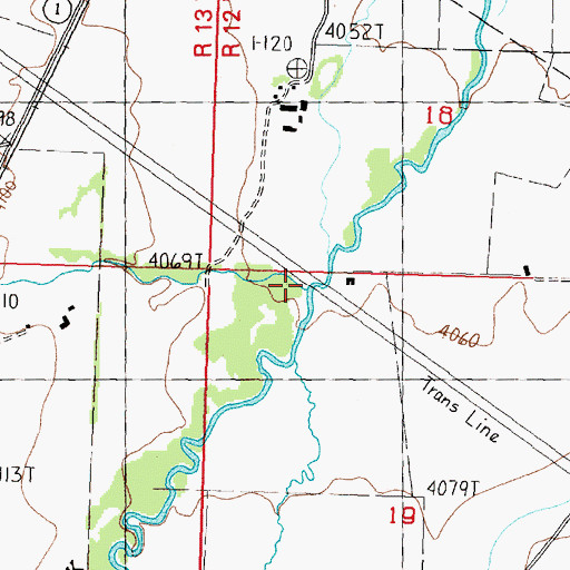 Topographic Map of Lower Willow Creek, MT