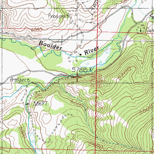 Topographic Map of Lowland Creek, MT