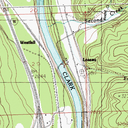 Topographic Map of Lozeau, MT