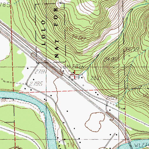 Topographic Map of Lozo Creek, MT