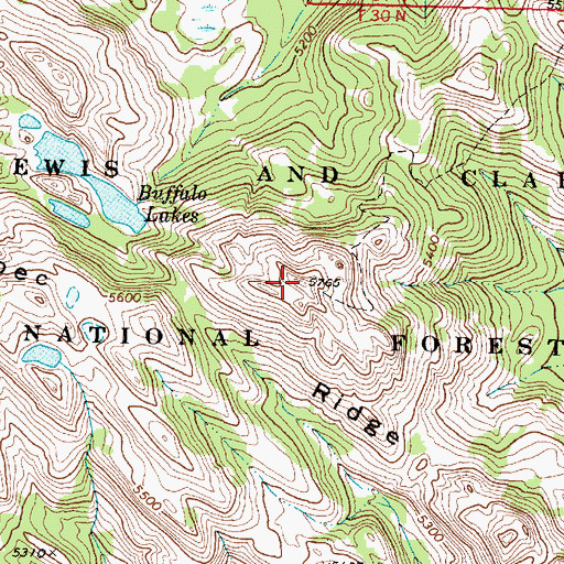 Topographic Map of Lubec Ridge, MT