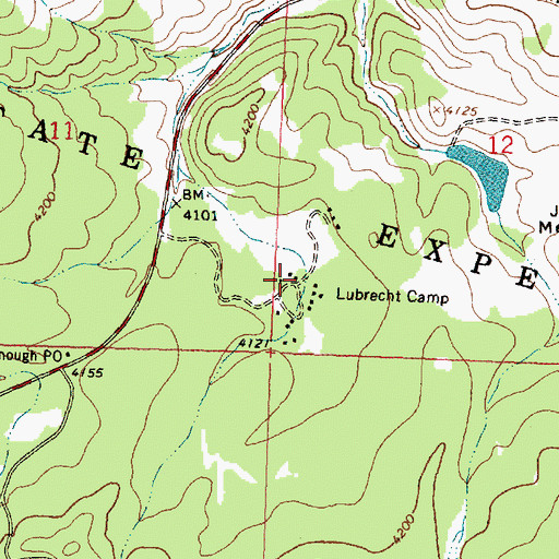 Topographic Map of Lubrecht Camp, MT