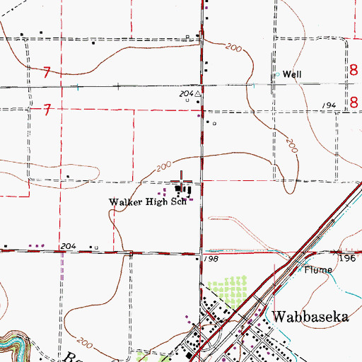 Topographic Map of Walker High School, AR