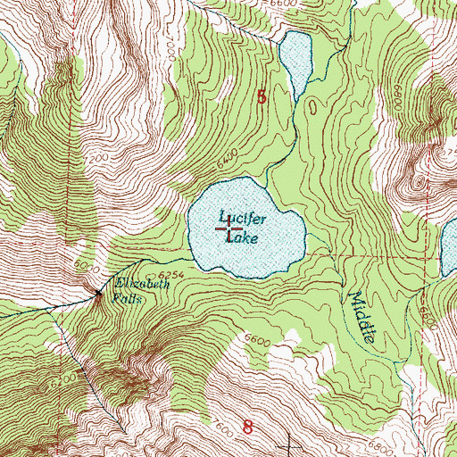 Topographic Map of Lucifer Lake, MT