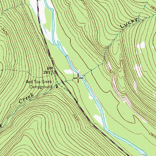 Topographic Map of Lucky Gulch, MT