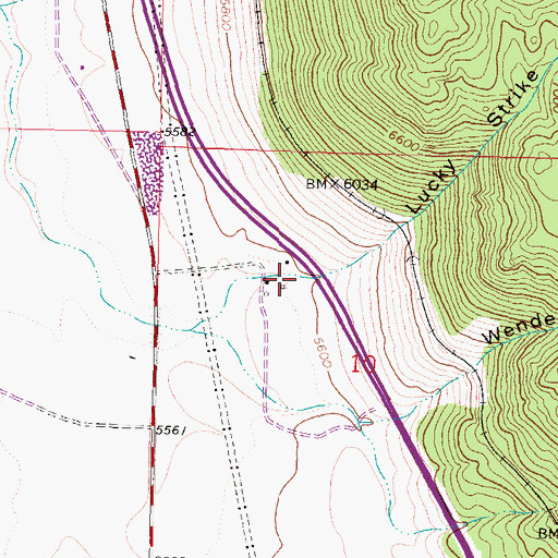 Topographic Map of Lucky Strike Canyon, MT