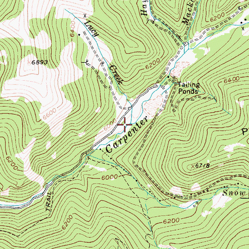 Topographic Map of Lucy Creek, MT