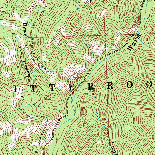 Topographic Map of Lupine Creek, MT