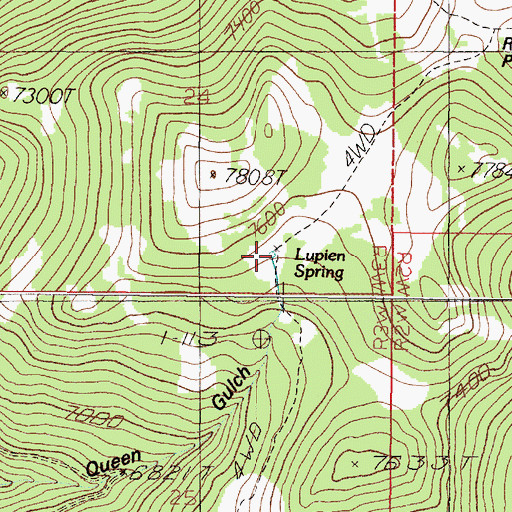 Topographic Map of Lupien Spring, MT