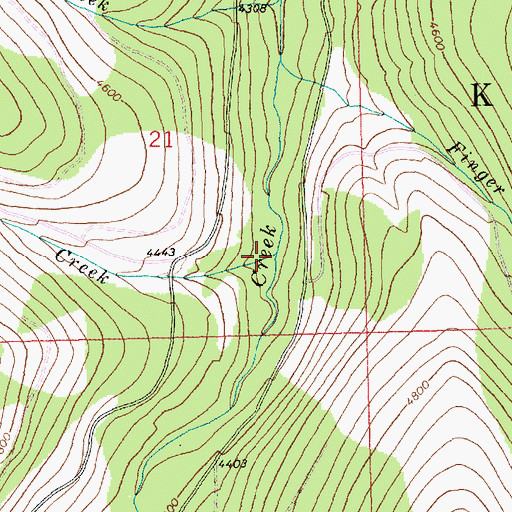 Topographic Map of Lydia Creek, MT
