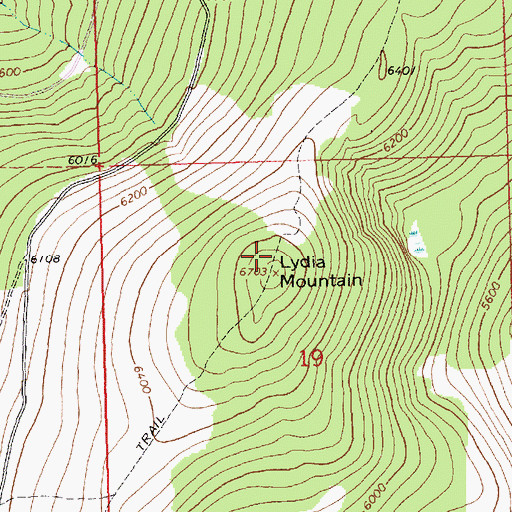 Topographic Map of Lydia Mountain, MT