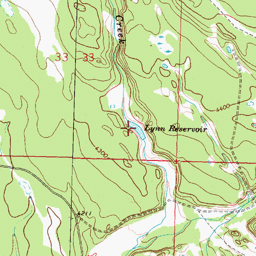 Topographic Map of Lynn Reservoir, MT