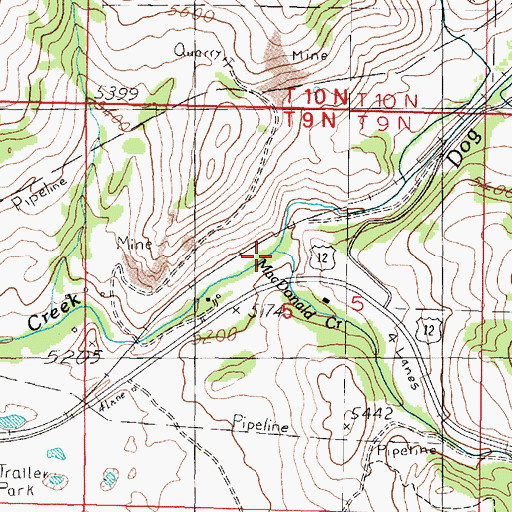 Topographic Map of MacDonald Creek, MT