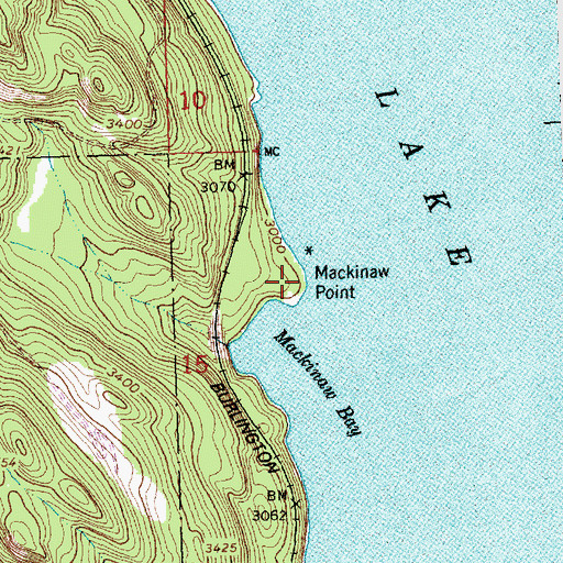 Topographic Map of Mackinaw Point, MT