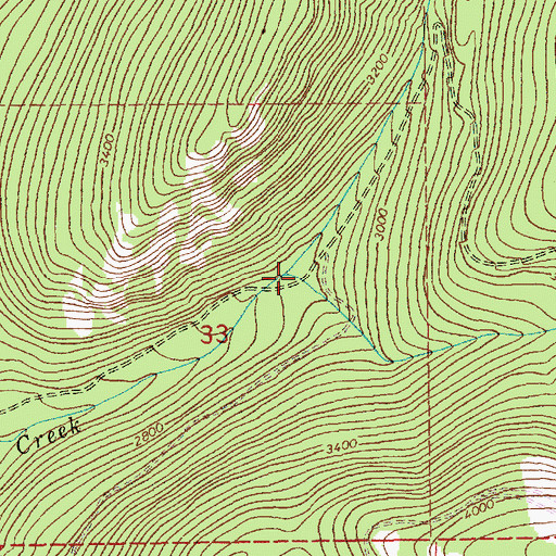 Topographic Map of Madge Creek, MT