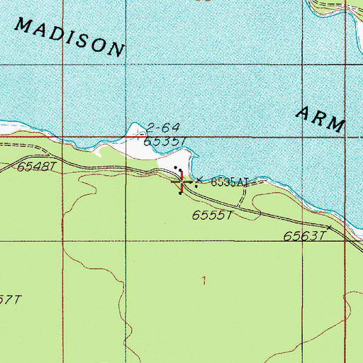 Topographic Map of Madison Arm Resort, MT