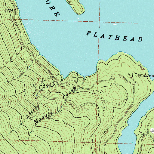 Topographic Map of Maggie Creek, MT