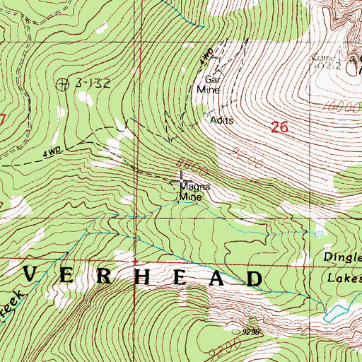 Topographic Map of Magna Mine, MT