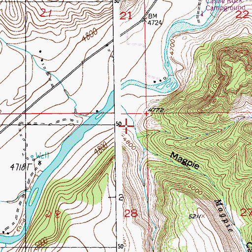 Topographic Map of Magpie Canyon, MT