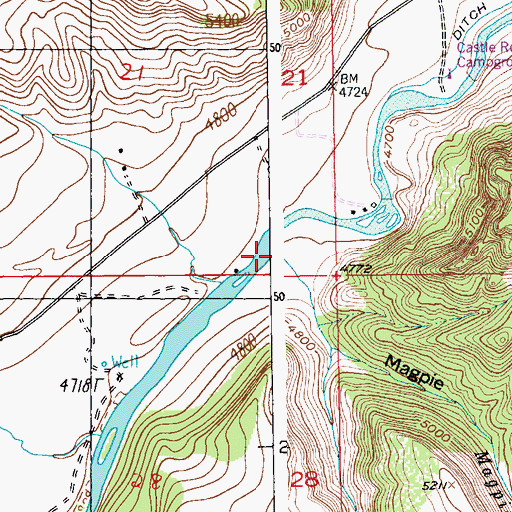 Topographic Map of Magpie Creek, MT