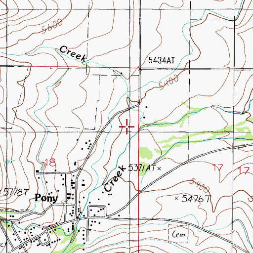 Topographic Map of Magpie Creek, MT