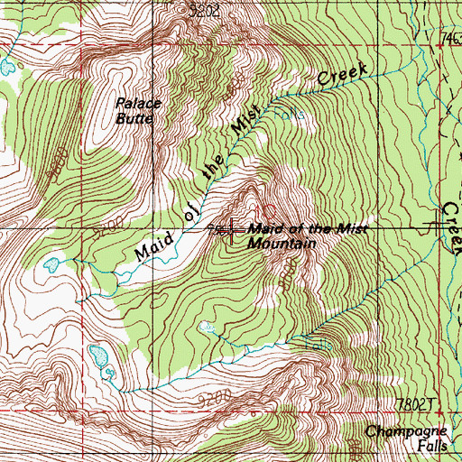 Topographic Map of Maid of the Mist Mountain, MT