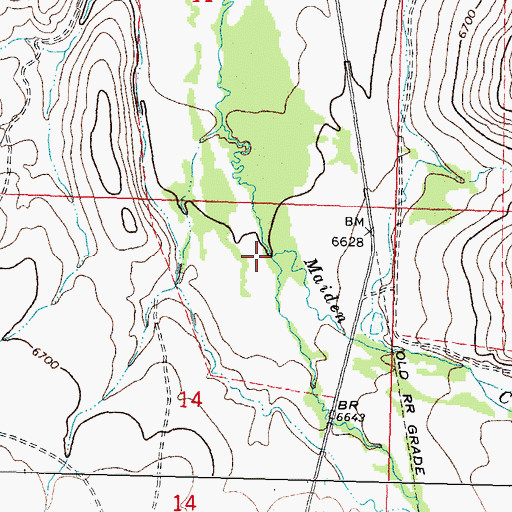 Topographic Map of Maiden Creek, MT