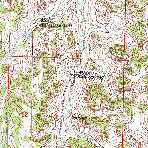 Topographic Map of Main Ash Spring, MT