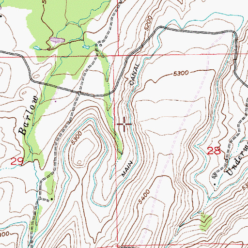 Topographic Map of Main Canal, MT