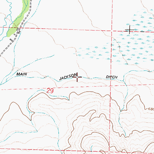 Topographic Map of Main Jackson Ditch, MT