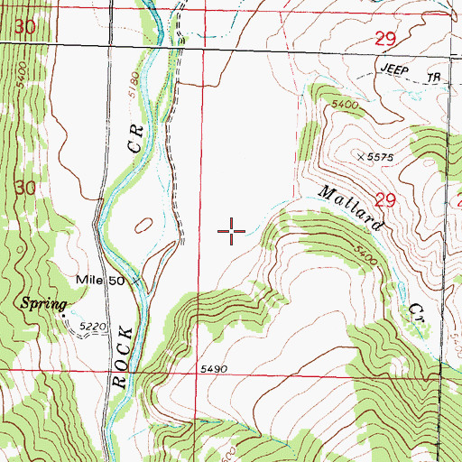 Topographic Map of Mallard Creek, MT