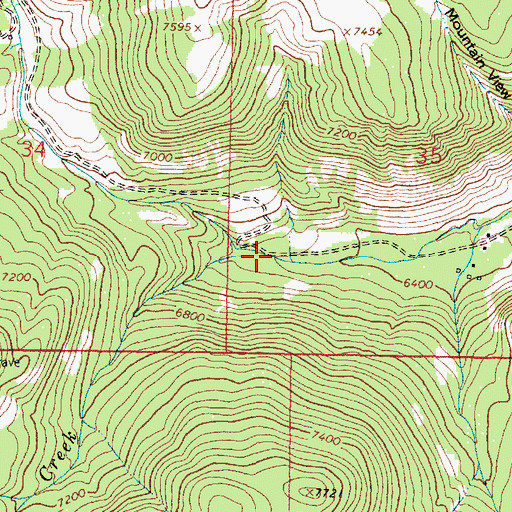 Topographic Map of Mammoth Creek, MT