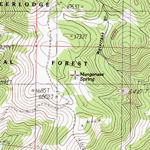 Topographic Map of Manganese Spring, MT