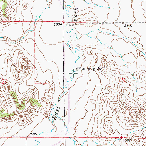 Topographic Map of Manning Well, MT