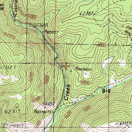 Topographic Map of Mantle Mine, MT