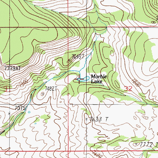Topographic Map of Marble Lake, MT