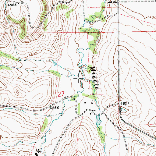 Topographic Map of Marcott Creek, MT