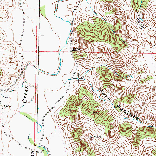 Topographic Map of Mare Pasture Gulch, MT
