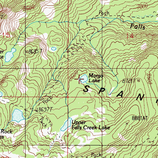 Topographic Map of Margo Lake, MT