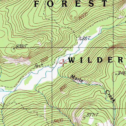 Topographic Map of Marie Creek, MT
