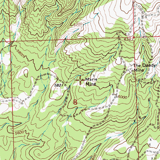 Topographic Map of Marie Mine, MT