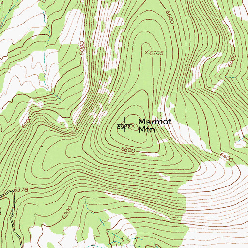 Topographic Map of Marmot Mountain, MT
