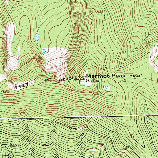 Topographic Map of Marmot Peak, MT