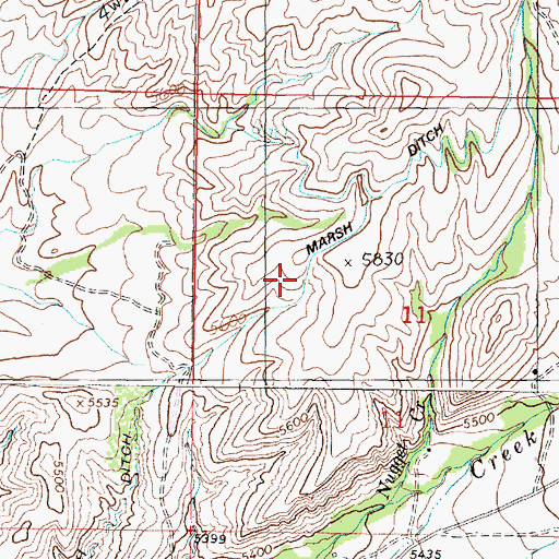 Topographic Map of Marsh Ditch, MT