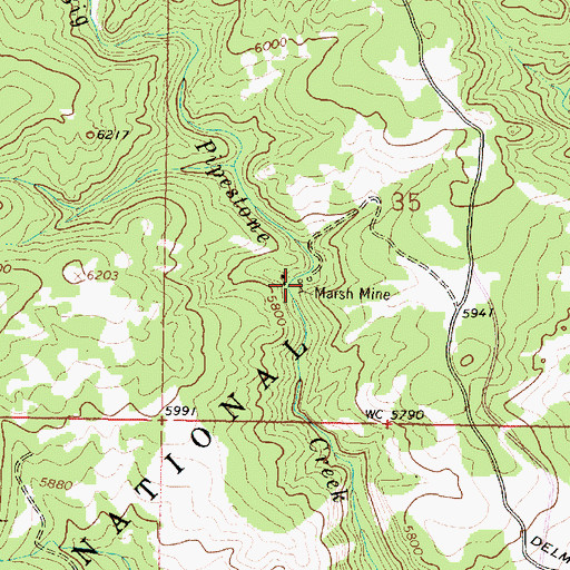 Topographic Map of Marsh Mine, MT