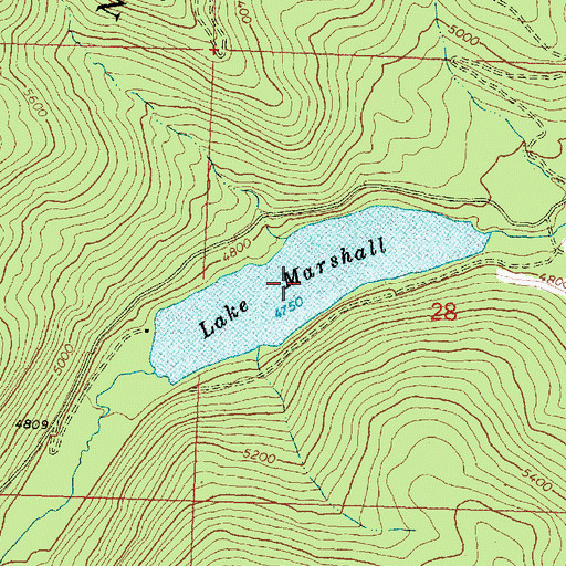 Topographic Map of Lake Marshall, MT