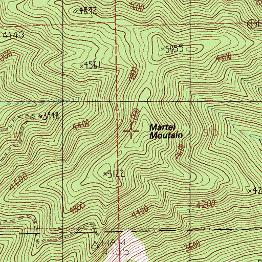 Topographic Map of Martel Mountain, MT